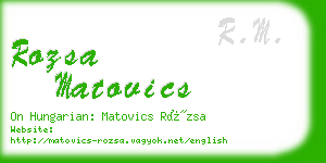 rozsa matovics business card